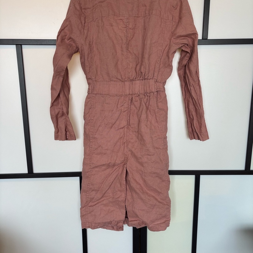 100% Linen Trench Coat Cynthia Rowley Wrap Coat Light Jacket Quiet Luxury Boho - Picture 13 of 16